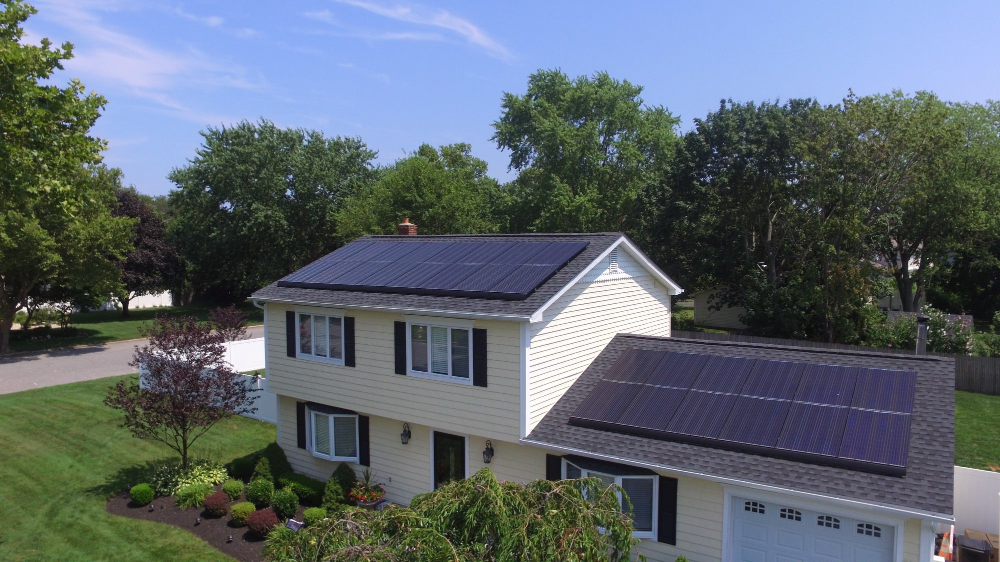 Completed solar installation on a Long Island home