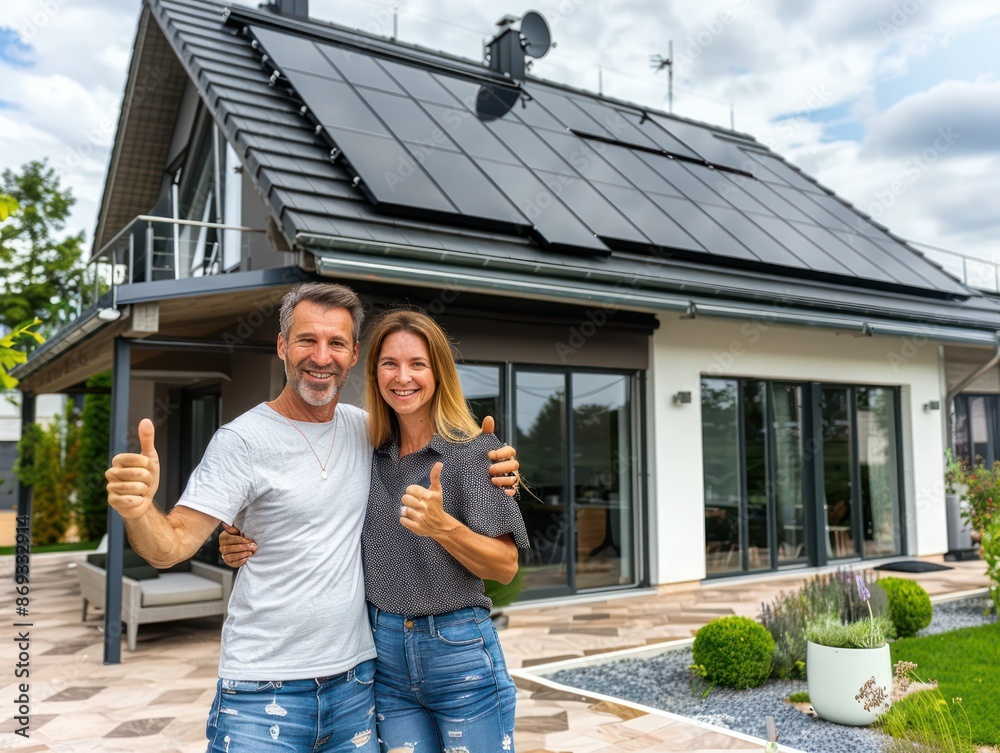 AdobeStock_869332914_Preview Expert solar installers in Hampton Bays are completing the solar panel installation at a residential building. Call now for an estimate.